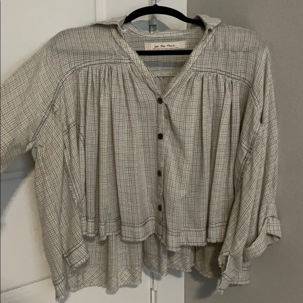 Free People We The Free Plaid Cropped